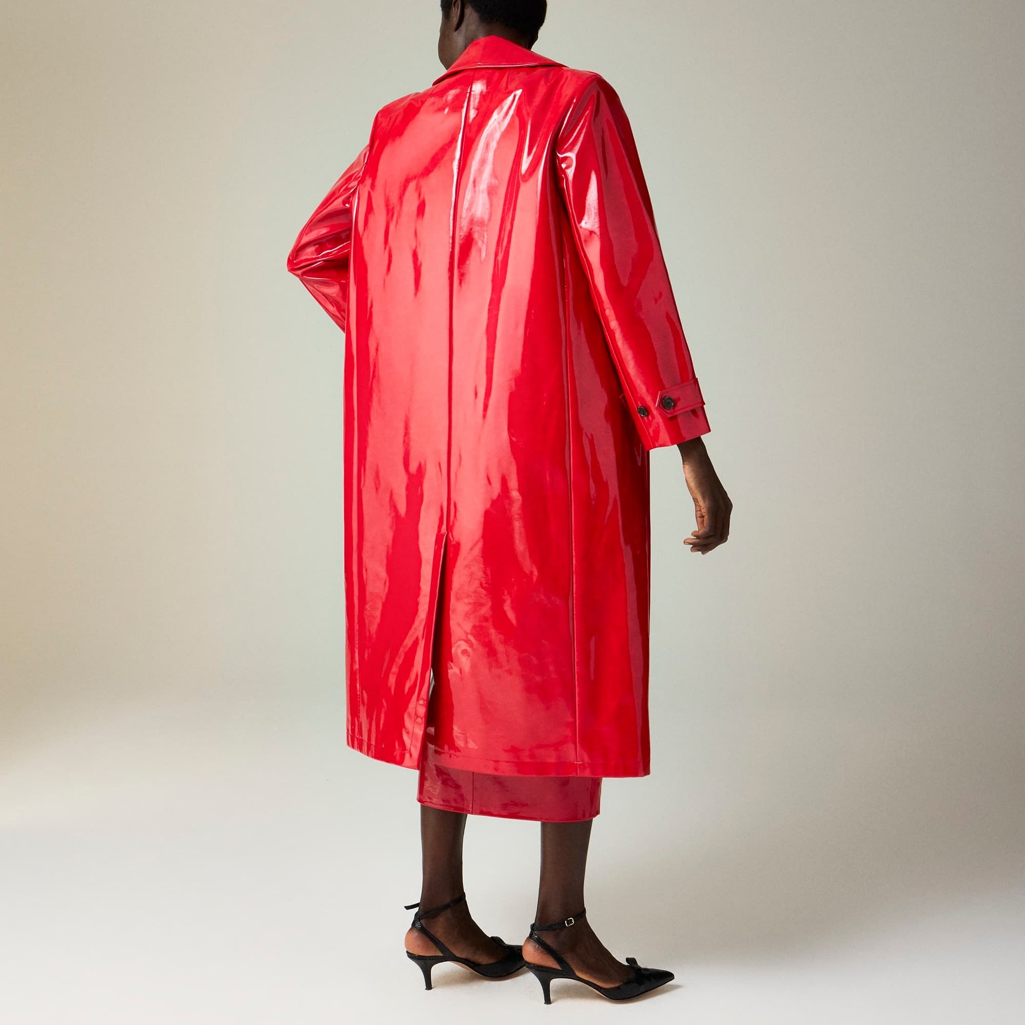 Christopher John Rogers X J.Crew topcoat in red vinyl - image 4