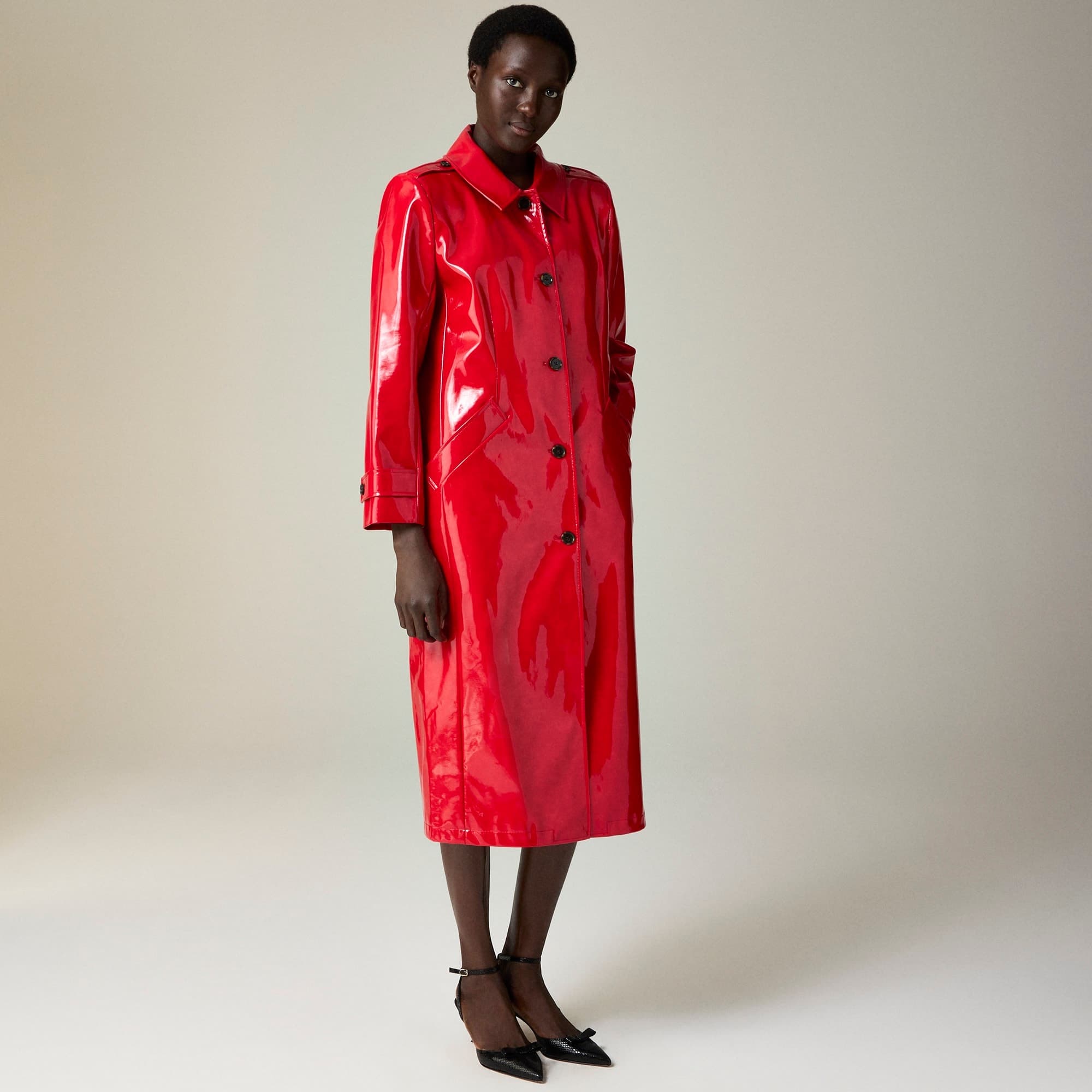 Christopher John Rogers X J.Crew topcoat in red vinyl - image 2