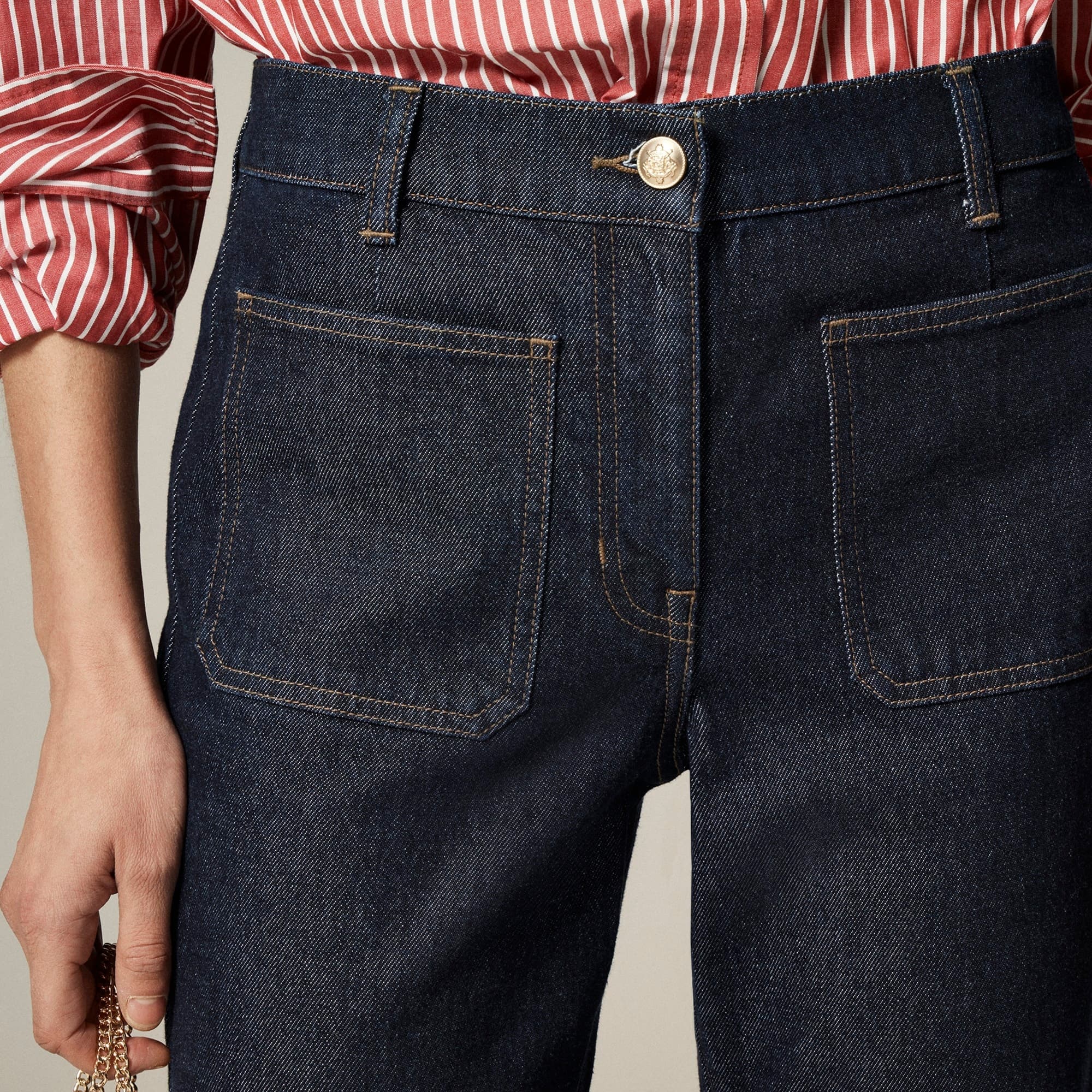 High-rise kickout jean with sailor pockets - image 3