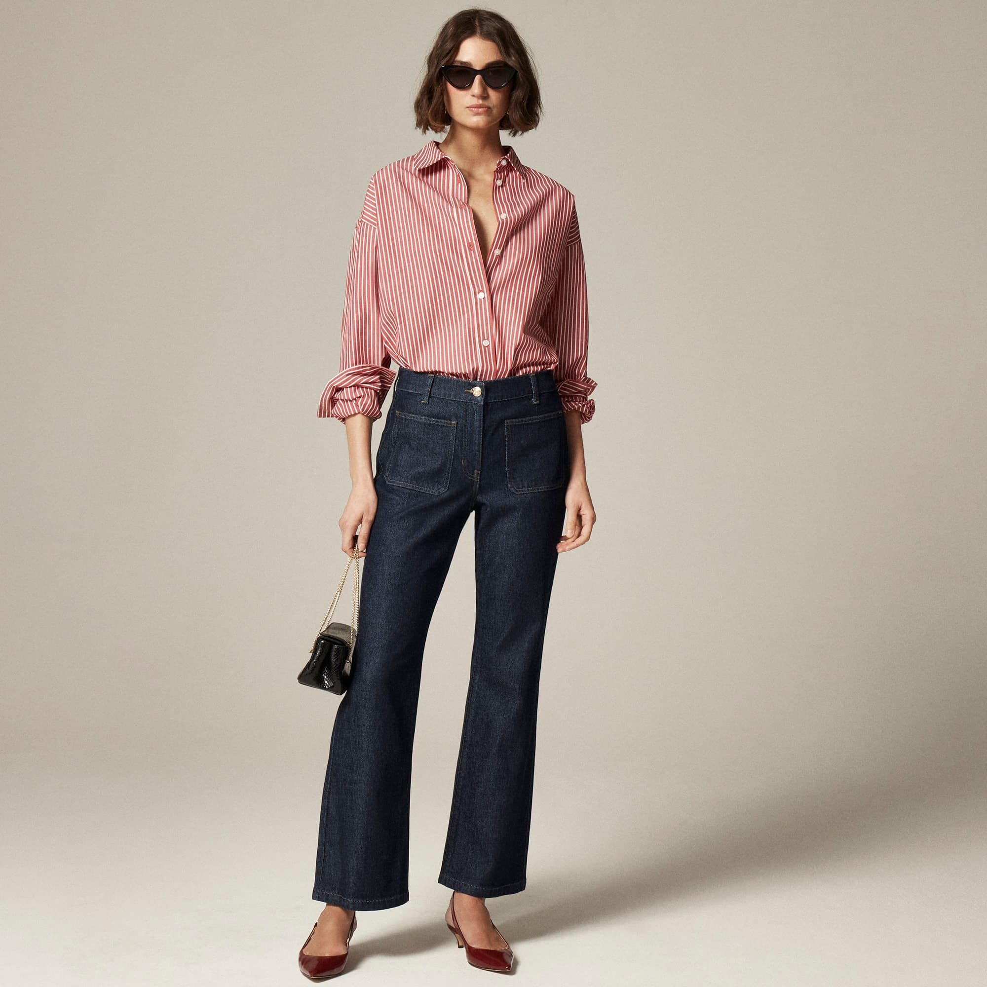 High-rise kickout jean with sailor pockets - image 2