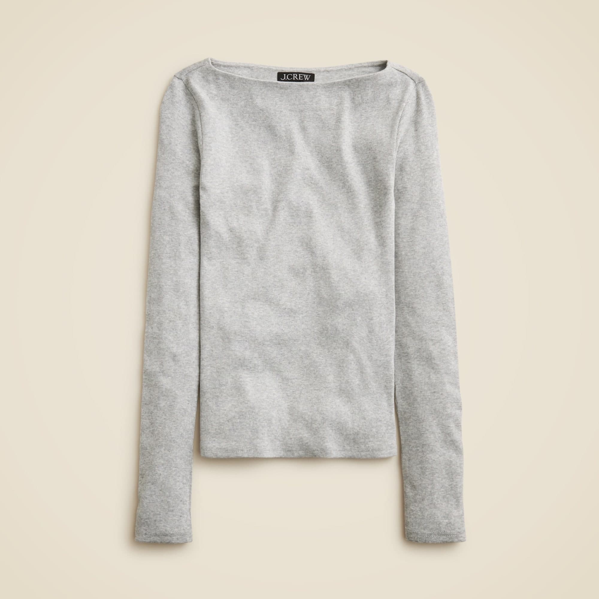 Fine rib boatneck top - image 1