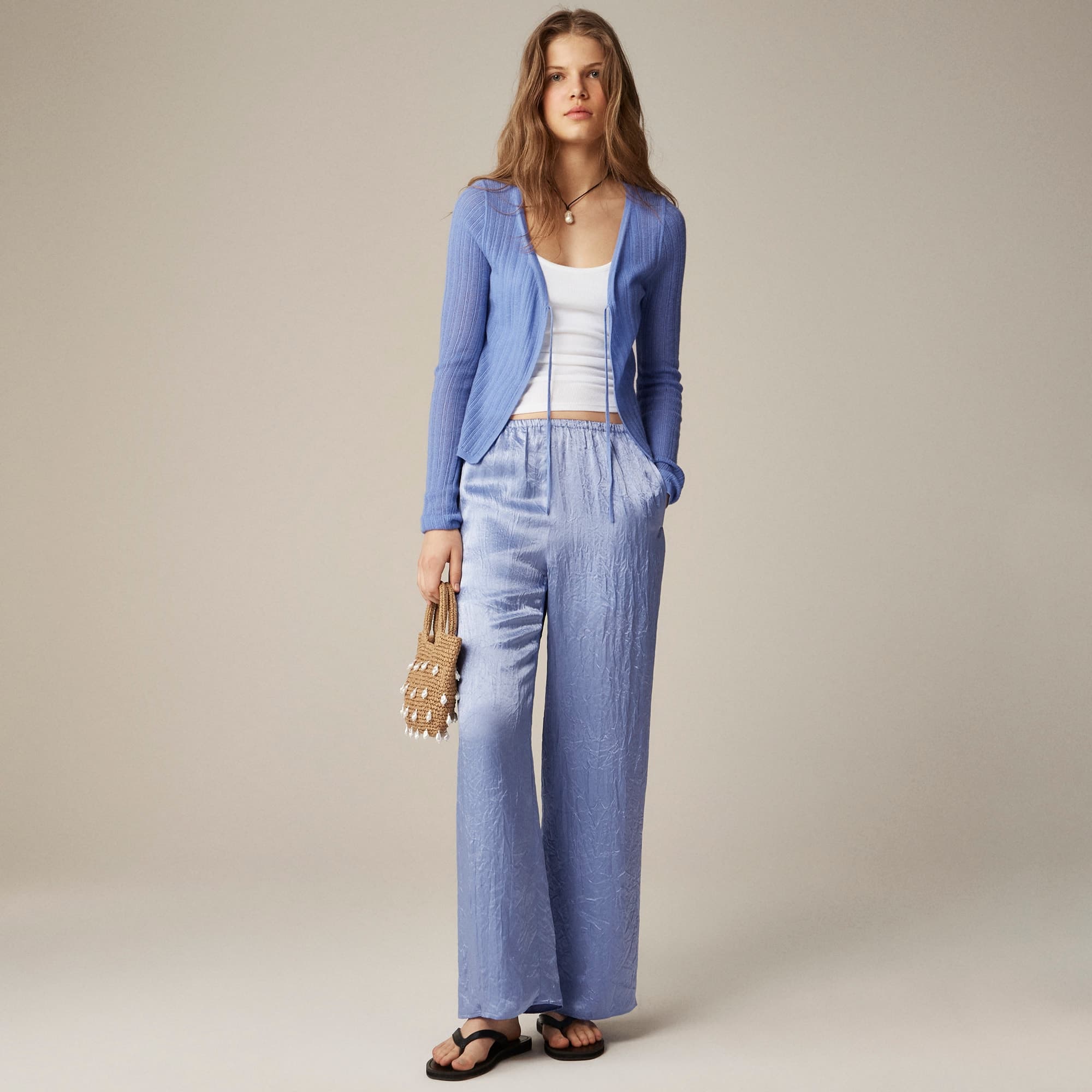 Featherweight cashmere tie-front cardigan - image 3