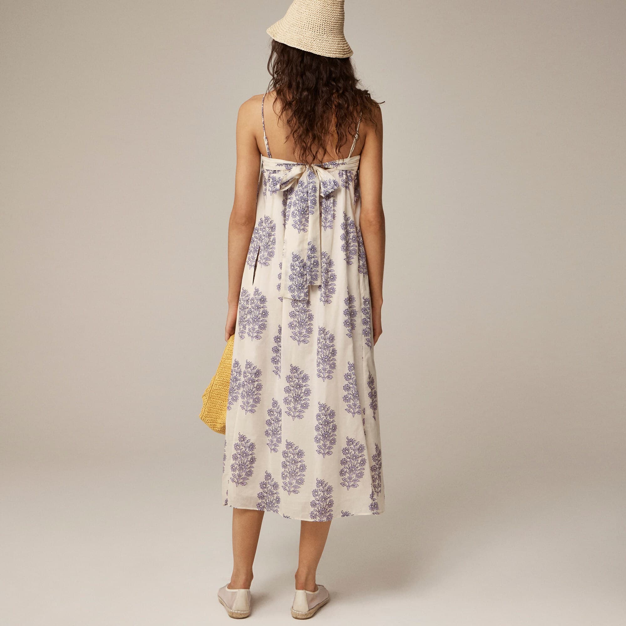 Floaty midi dress in block-print cotton voile - image 5
