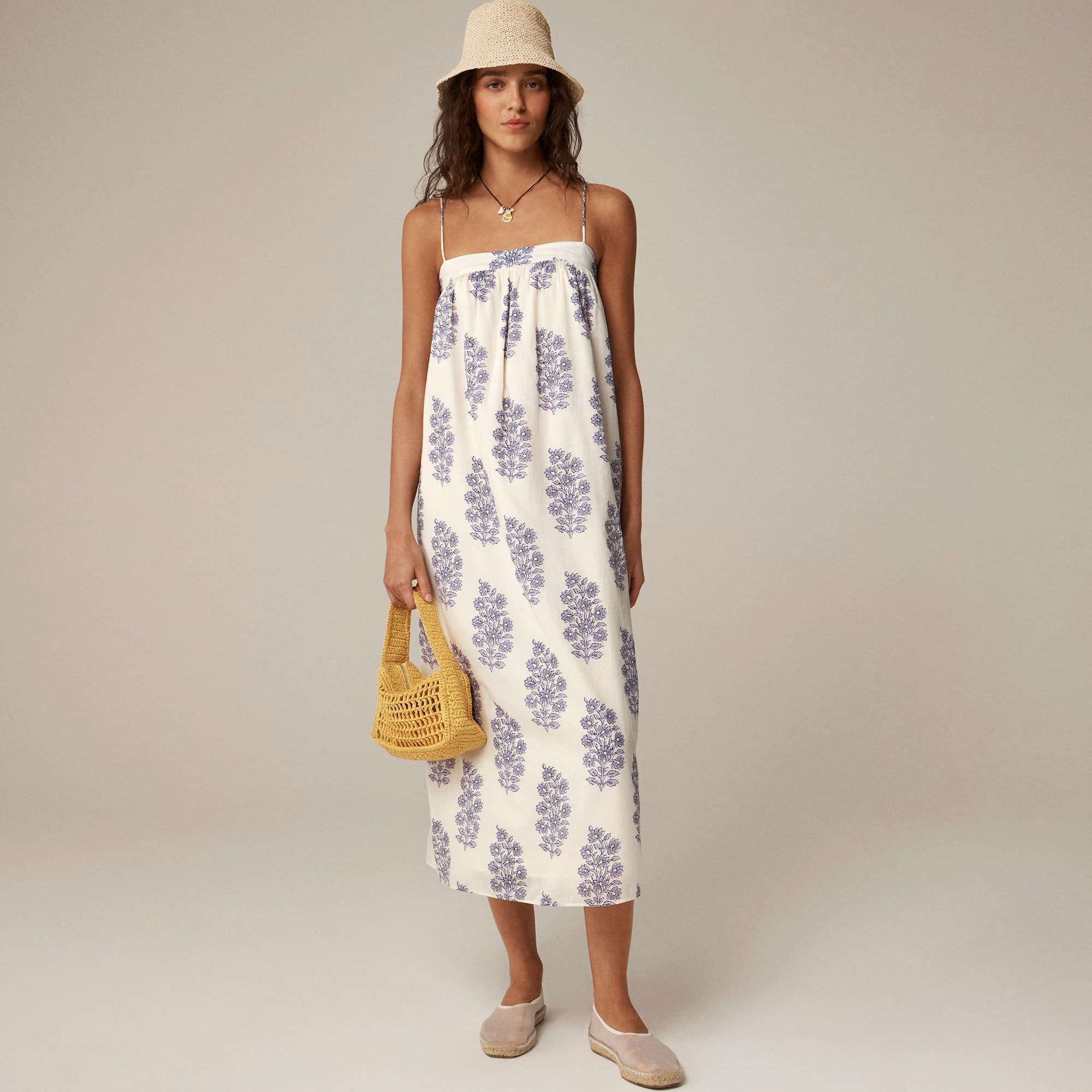 Floaty midi dress in block-print cotton voile - image 2
