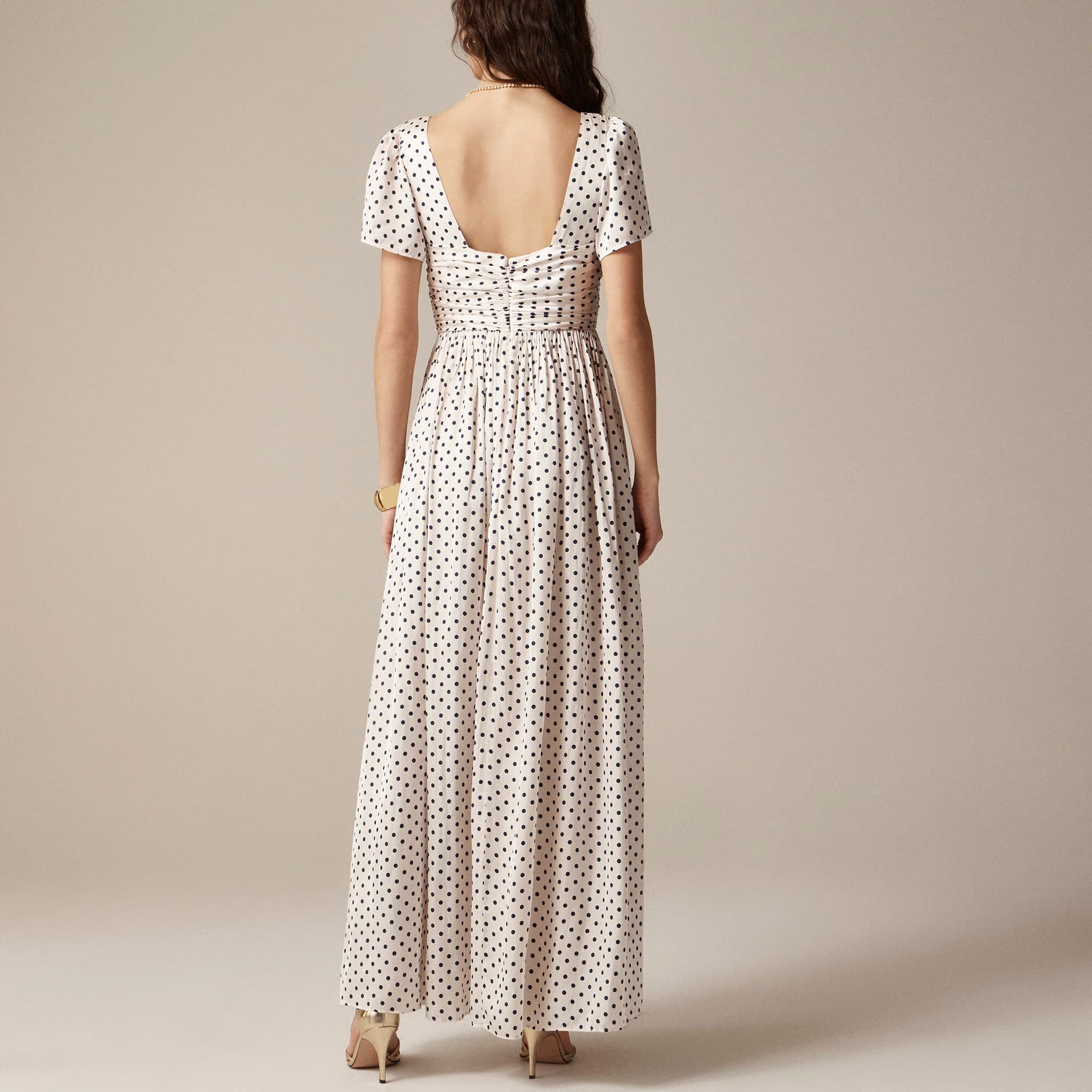 Collection flutter-sleeve maxi dress in luster georgette - image 4