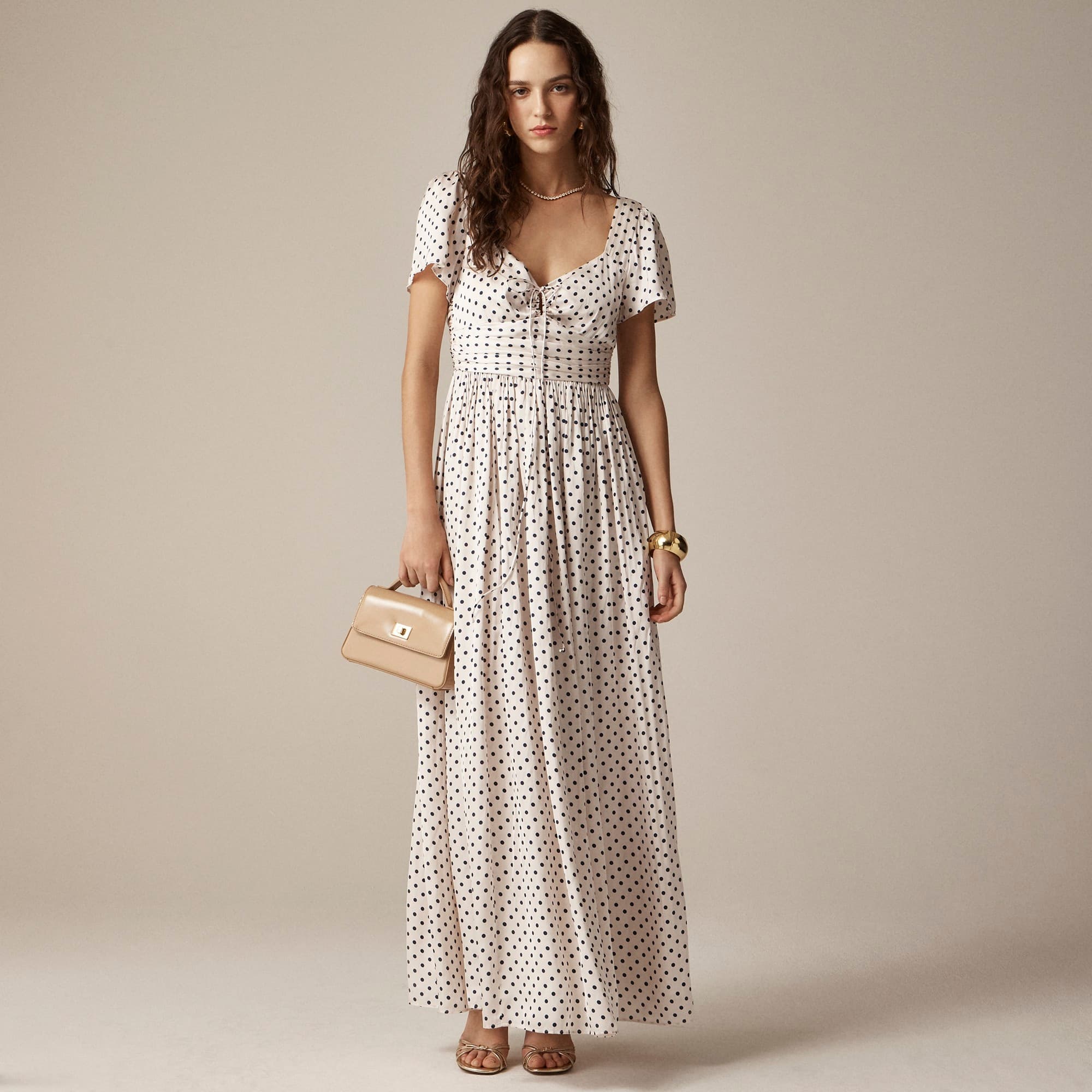Collection flutter-sleeve maxi dress in luster georgette - image 2