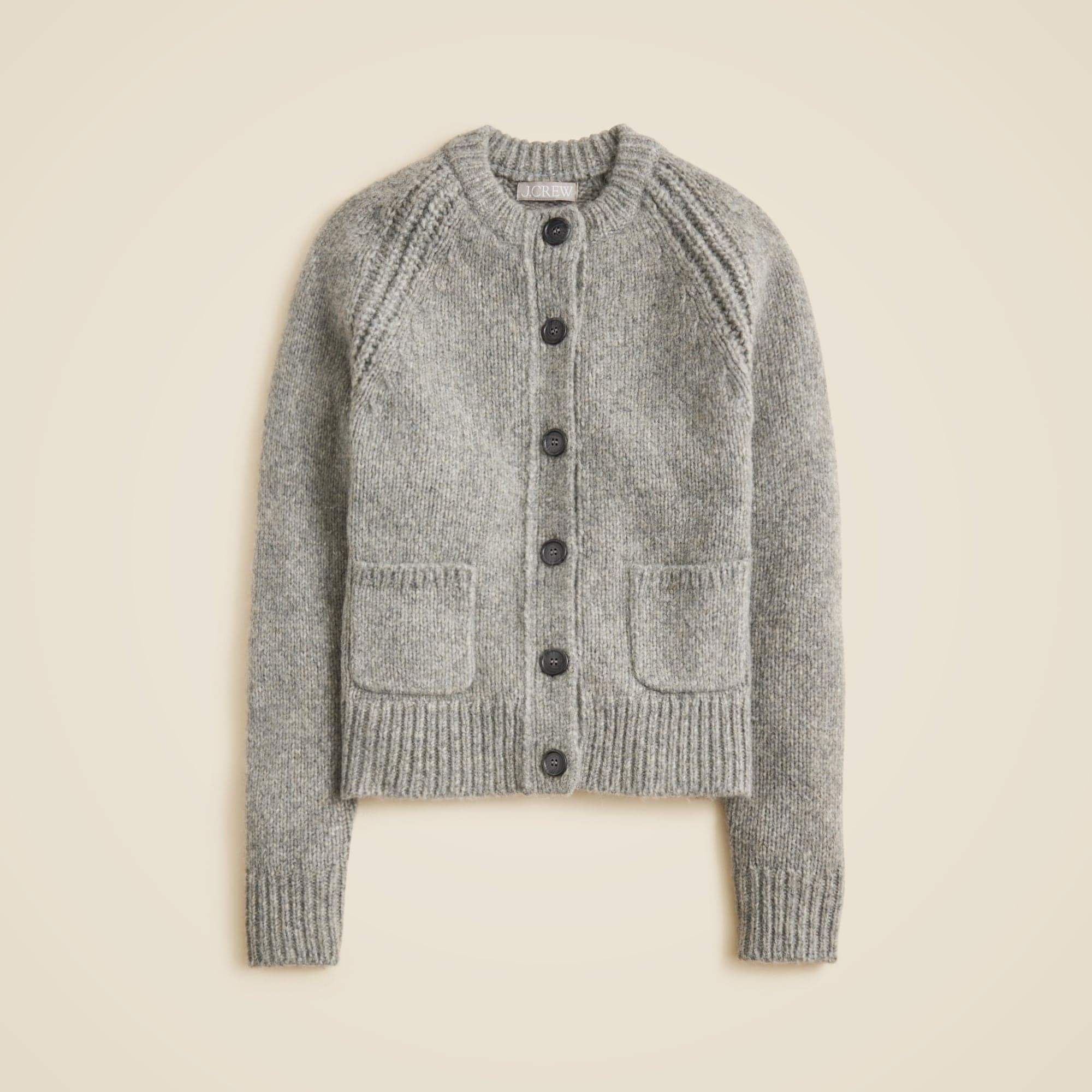 Raglan cardigan in heathered yarn - image 1