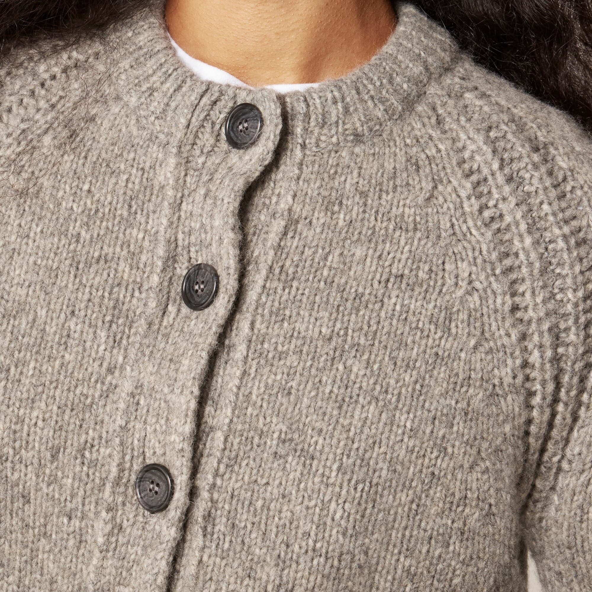 Raglan cardigan in heathered yarn - image 4