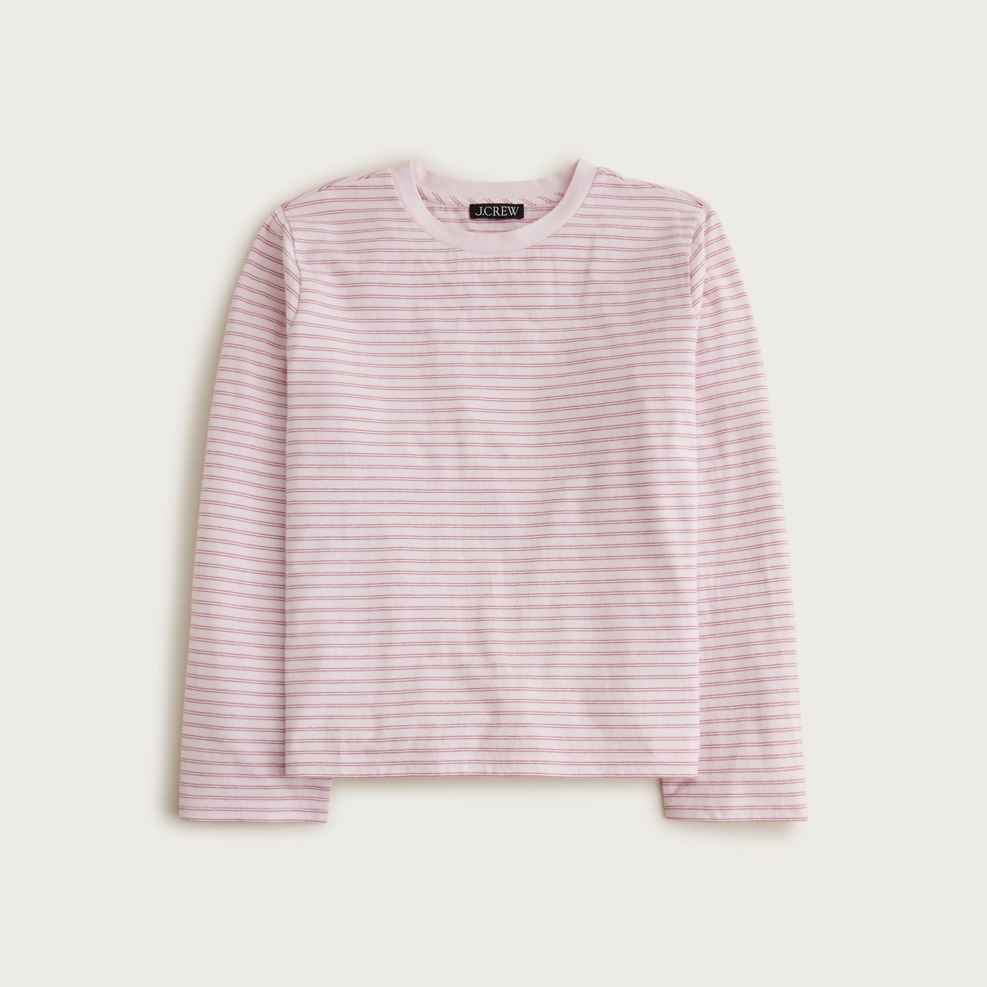 Boyfriend jersey relaxed long-sleeve T-shirt in stripe