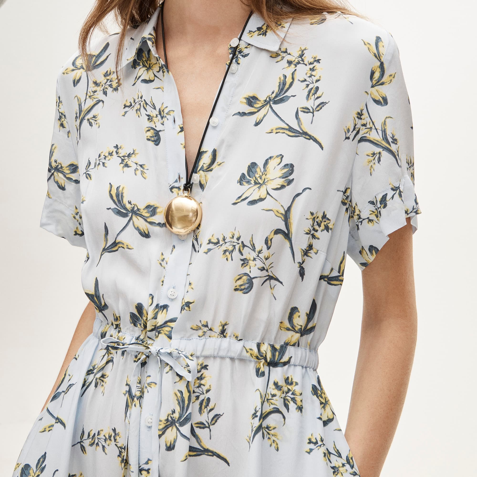 Elena shirt-dress in crepe de chine - image 3
