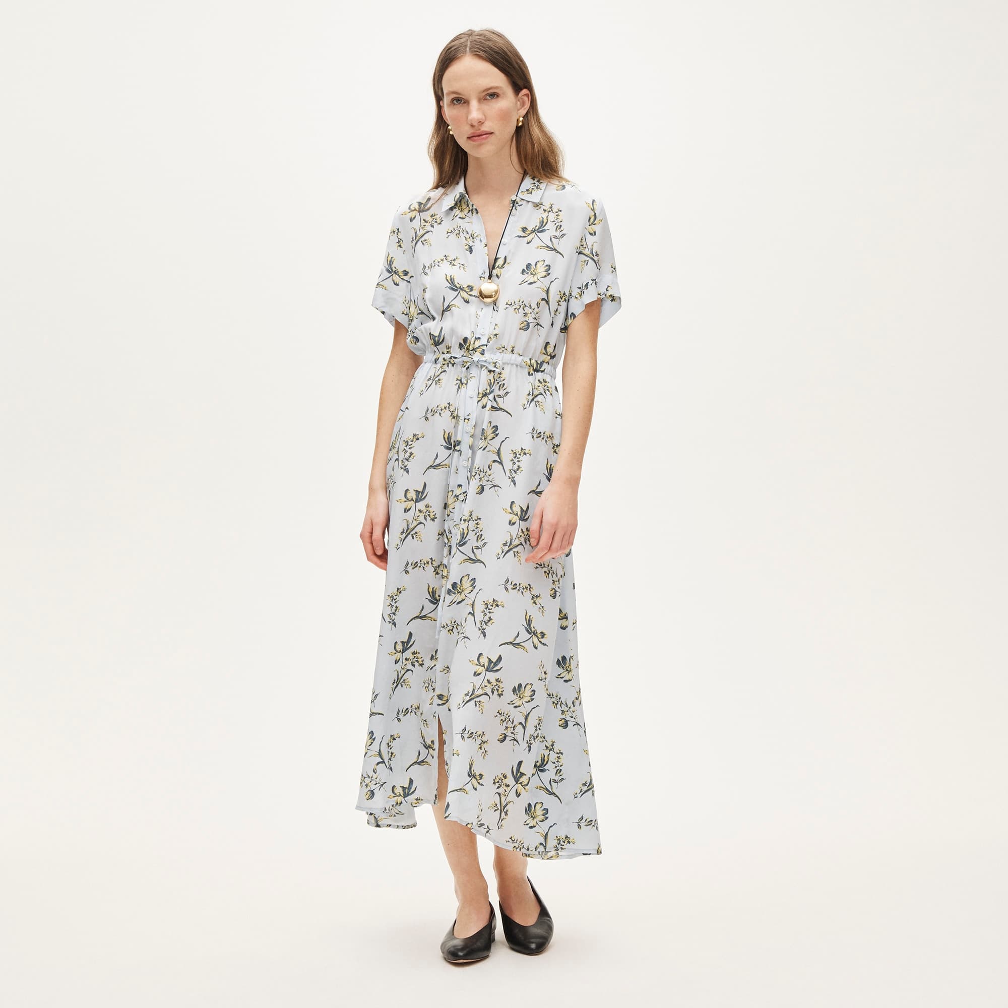 Elena shirt-dress in crepe de chine - image 2