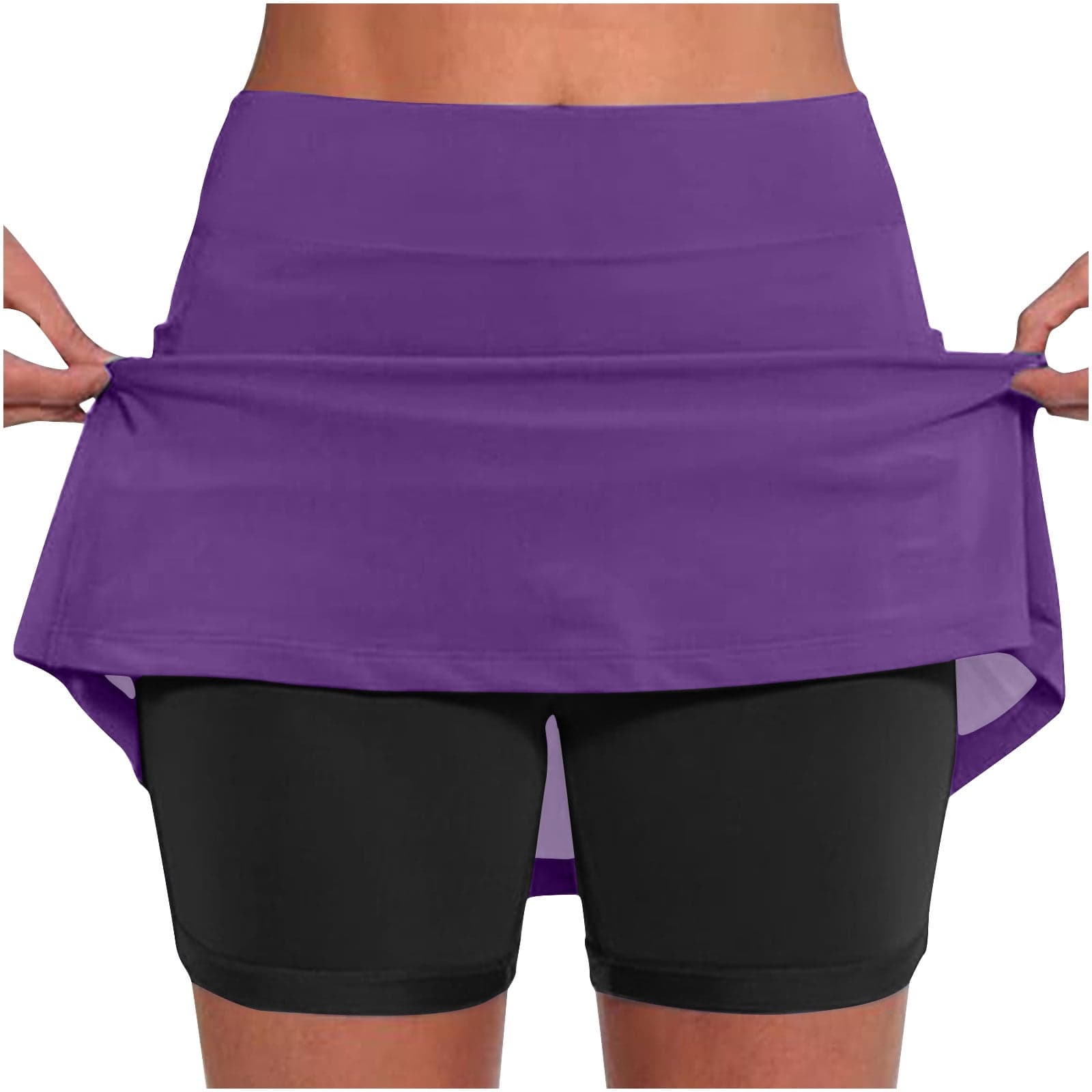 Womens Plus Size Skorts Tummy Control Plus Size Skorts for Women High Waist Athletic Sports Pants Skirt Casual Shorts