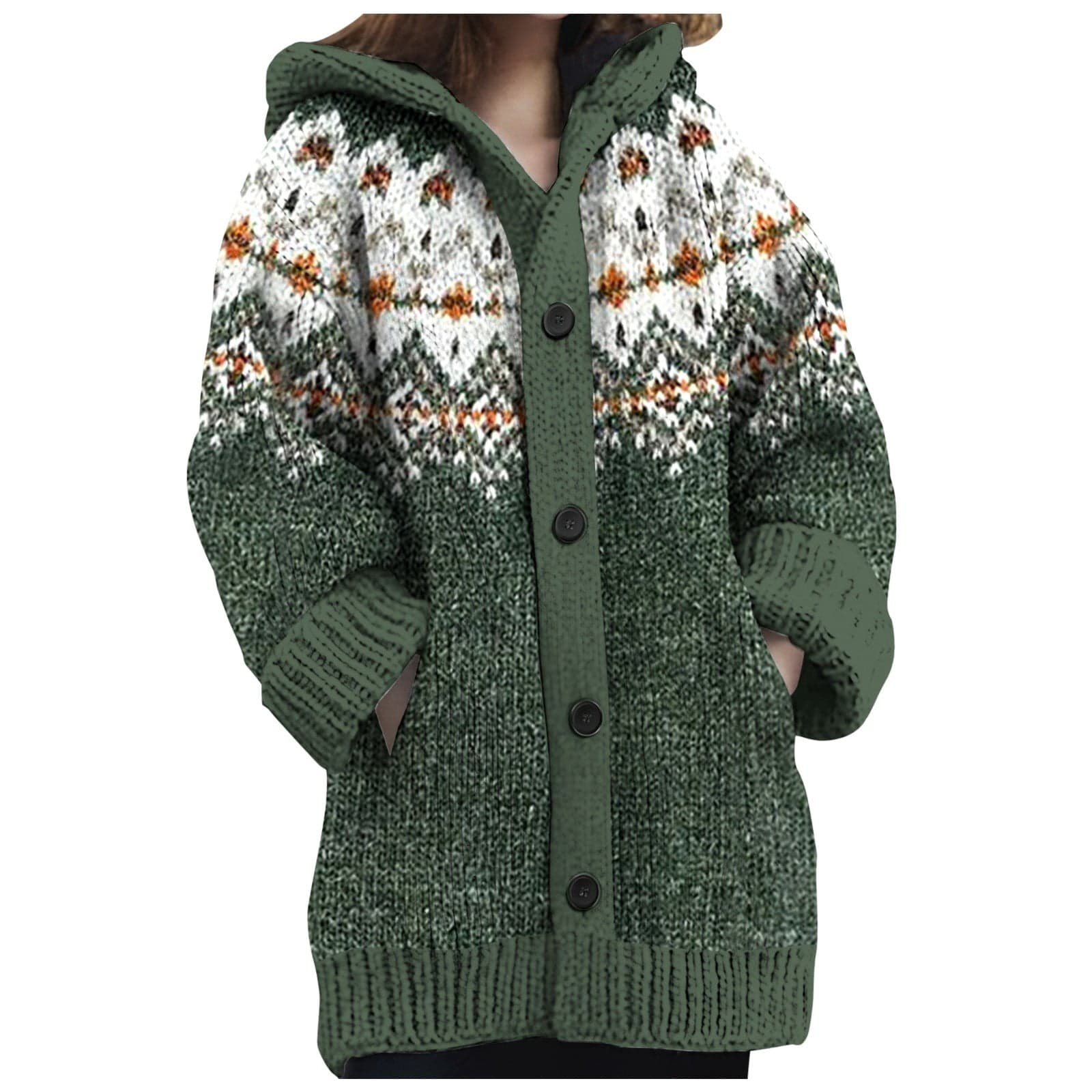 Cardigan For Women Cozy Knitted Hooded With Pockets Casual Style Sweater Jacket Lightweight Outwear Coats