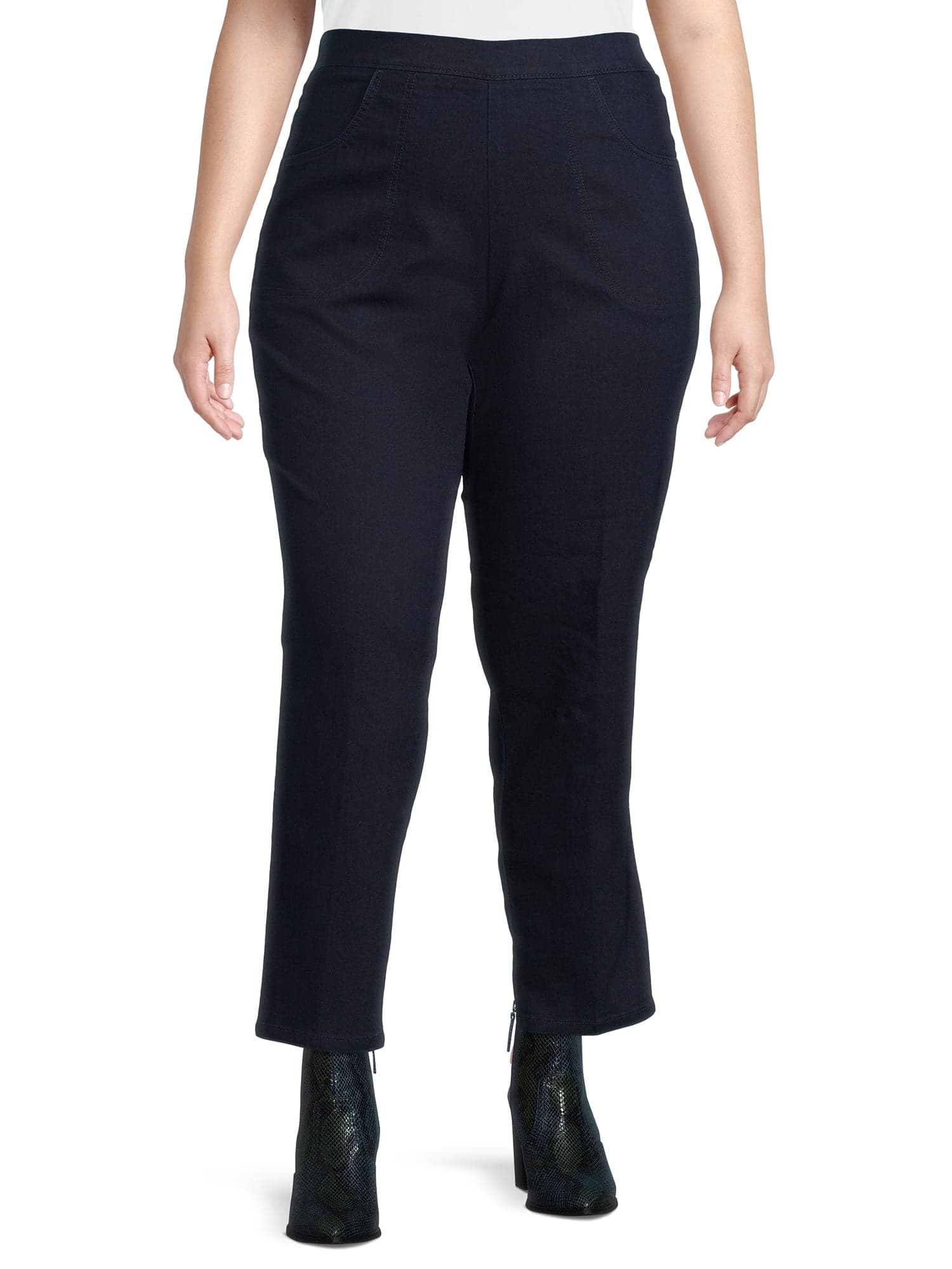 Pull On 2-Pocket Pants, Women's Plus and Women's Plus Petite Sizes, Sizes 1X-4X