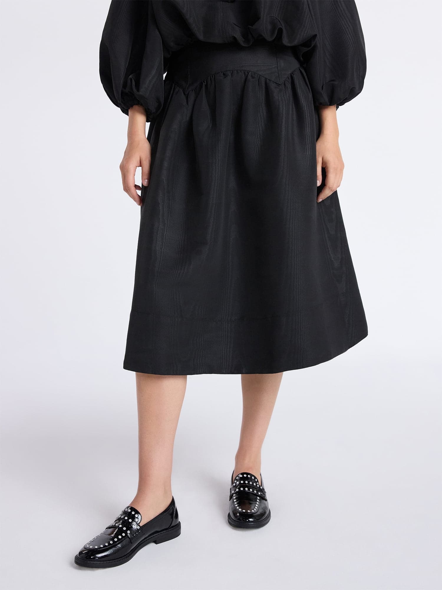 Women's and Women's Plus Shirred Yoke Midi Skirt, Size 0-26