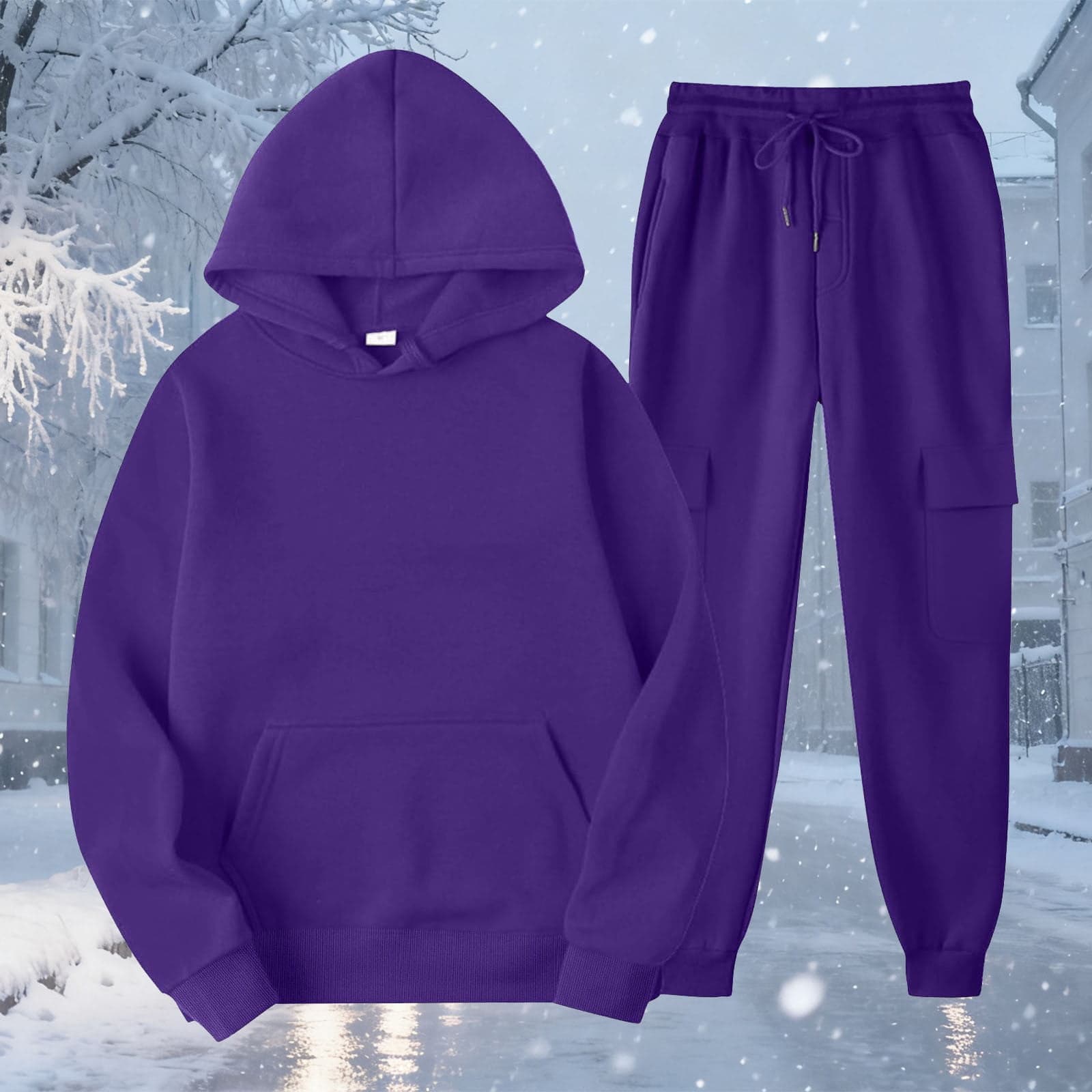 Sweatpant Sets Women High Waisted Joggers Pants Purple Solid Workout Spring Womens Sweatpants XL