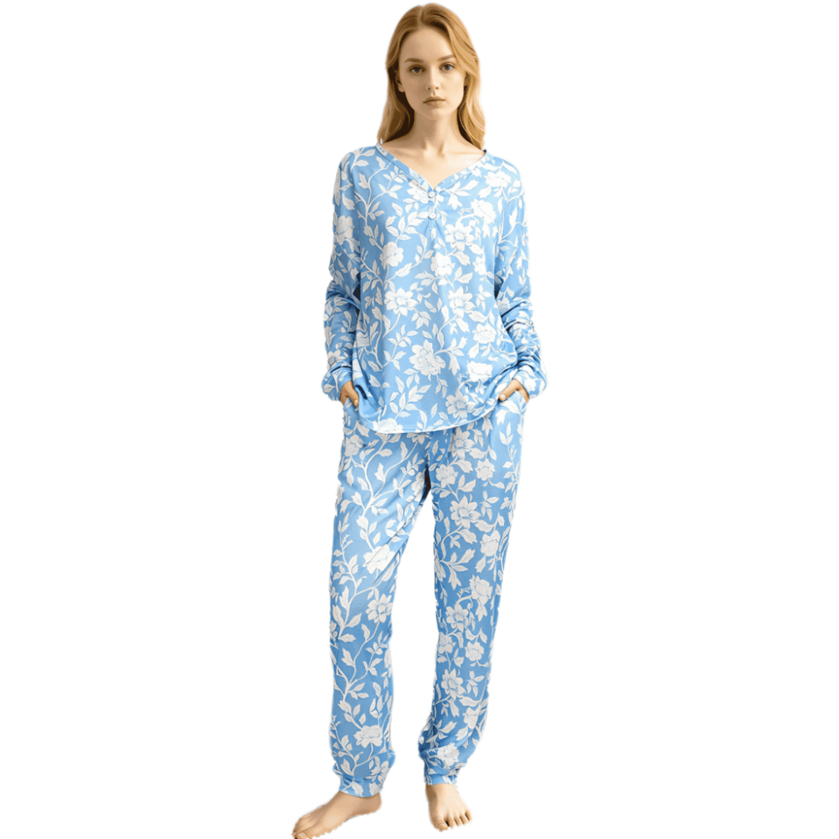 2 Pieces Womens Pajamas Sets Comfy Printed Loungewear Sets Woman with Pockets Sizes S-2XL