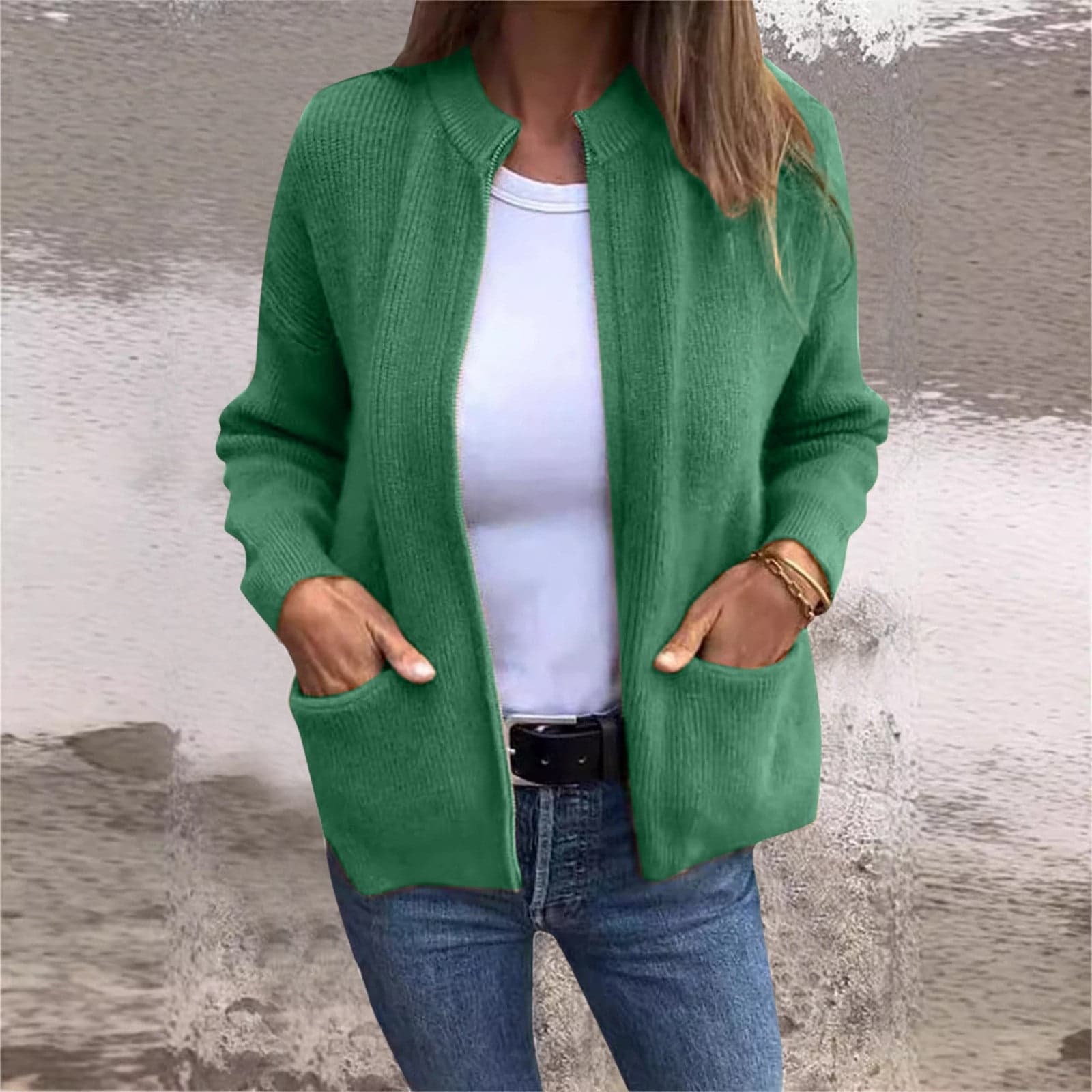 Women's Fall Winter Casual Stylish Solid Color Pocket Cardigan Jacket Women Sweaters for Winter Dark Sweater Cardigan Women Cardigan Tunic plus Size Womens Sweaters Sweater Jacket Womens Drape Front