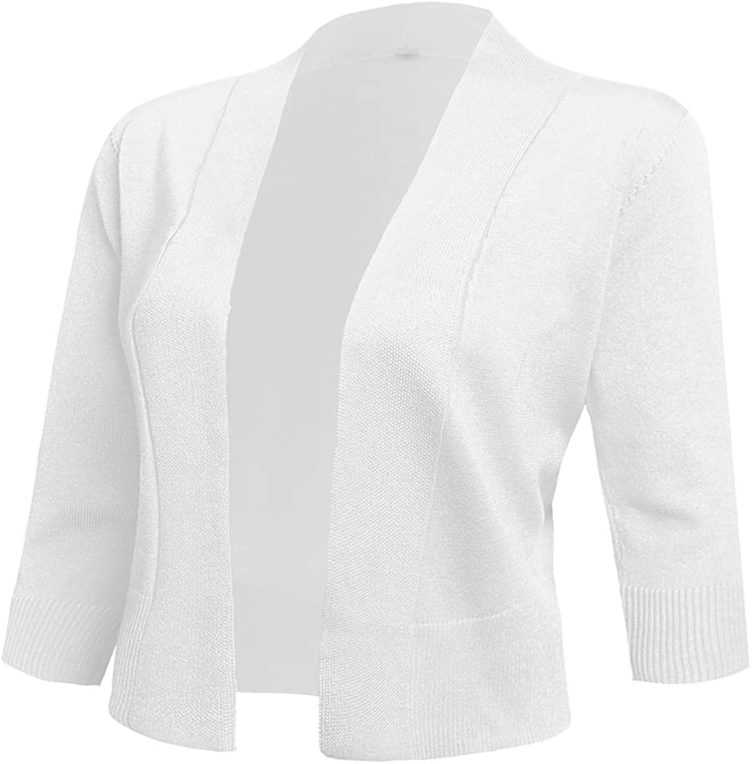 Women's 3/4 Sleeve Cropped Cardigans Sweaters Jackets Open Front Short Shrugs for Dresses