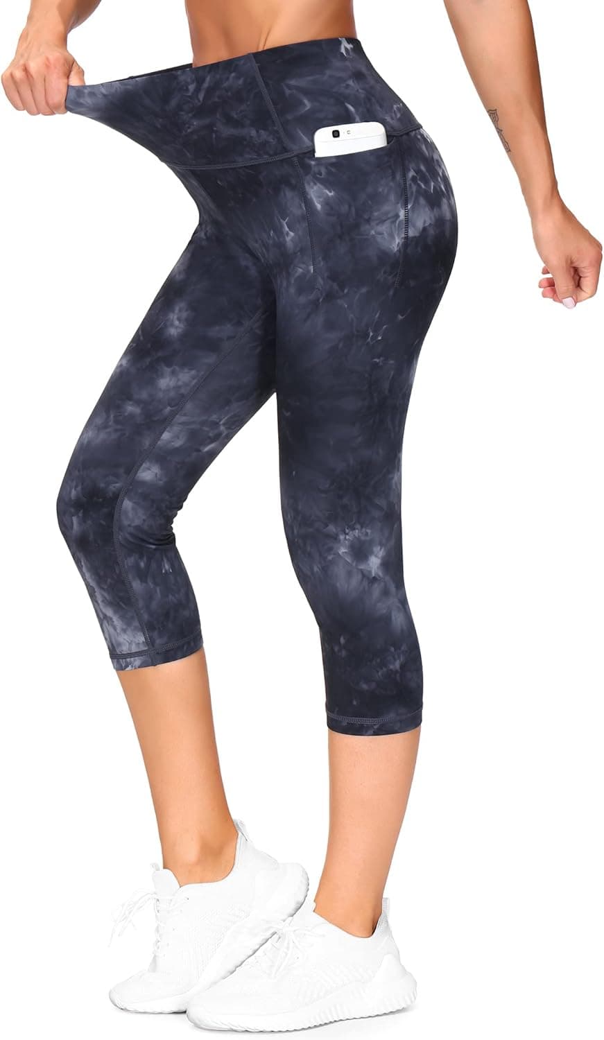 Women's High Waist Tummy Control Capris Leggings