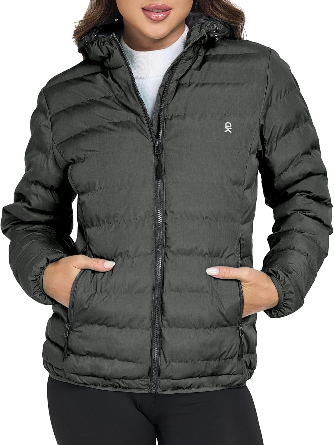 Women's Lightweight Puffer Jacket Hooded Windproof Winter Coat