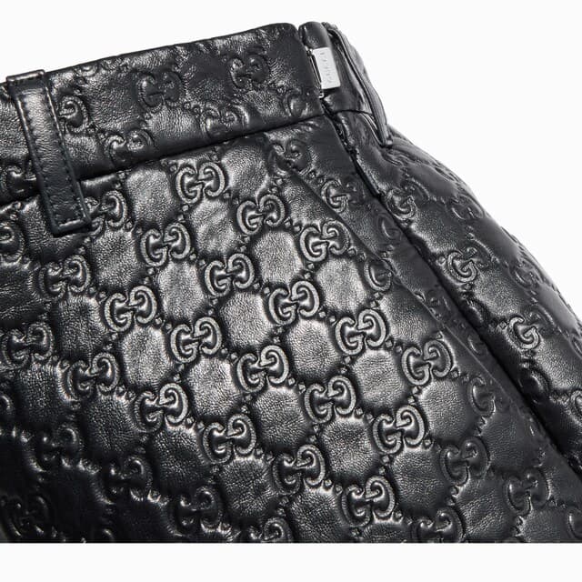 Embossed GG leather shorts