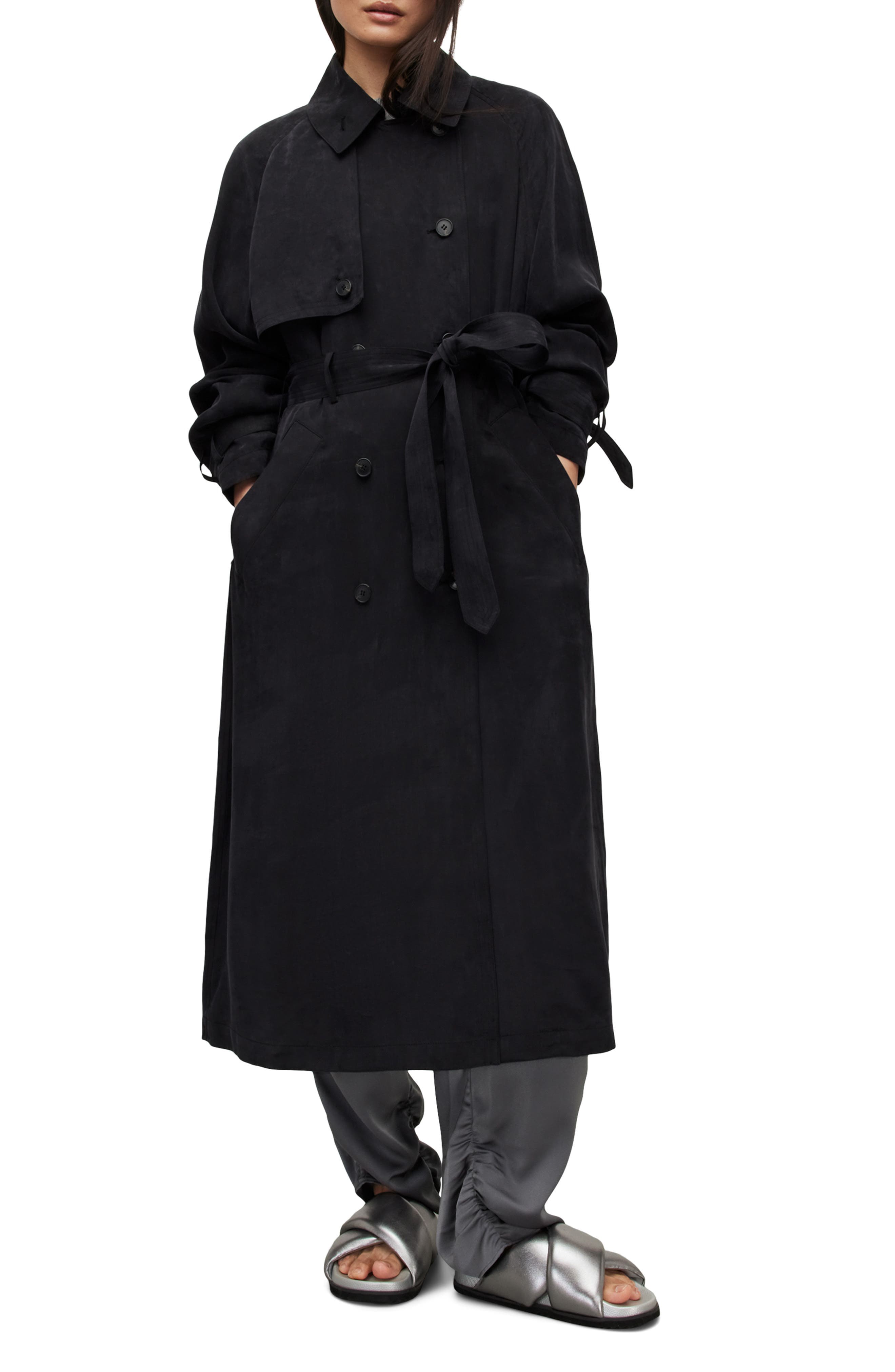 Kikki Relaxed Fit Double Breasted Trench Coat