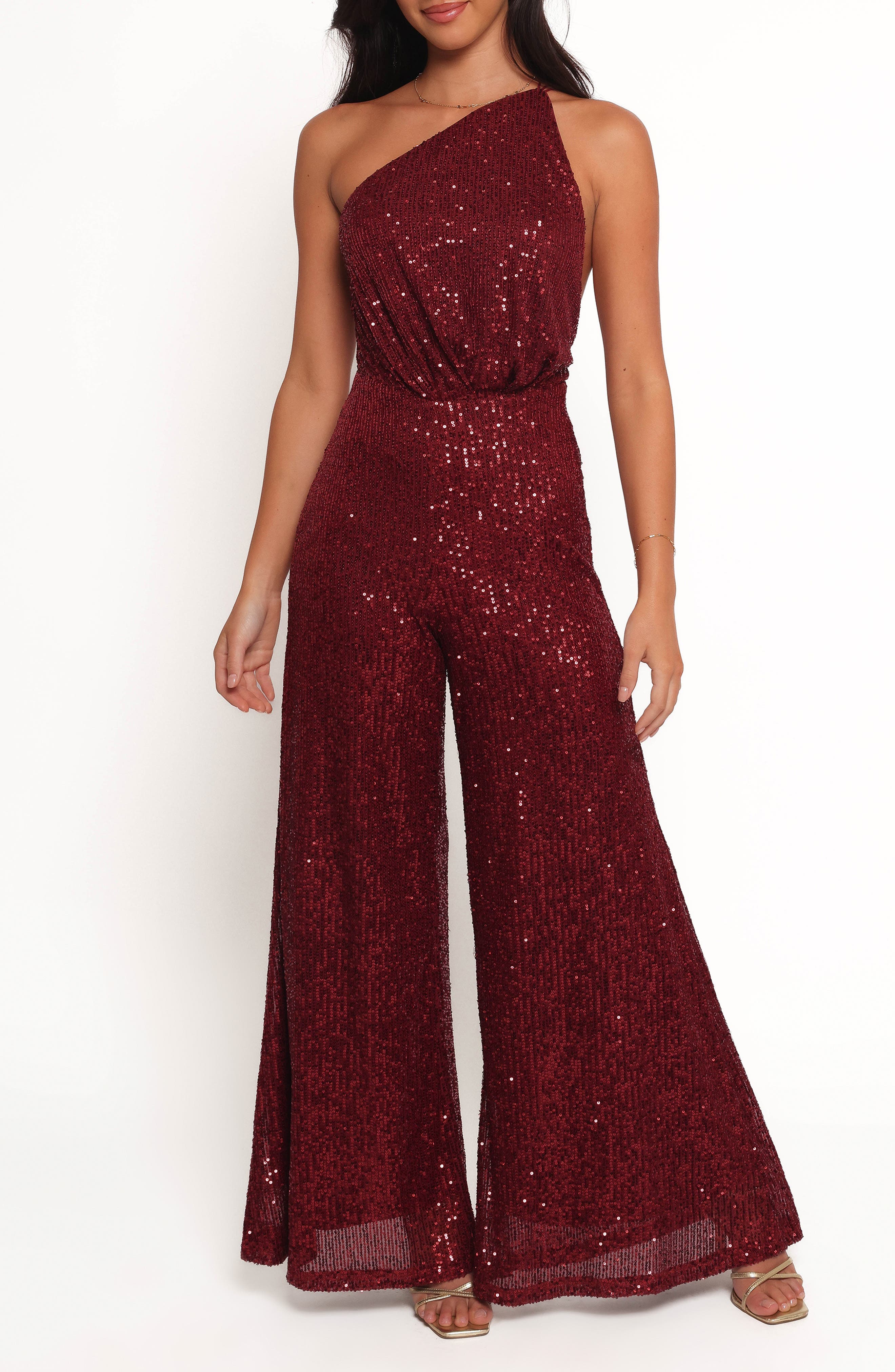 Khinna Sequin One-Shoulder Jumspuit