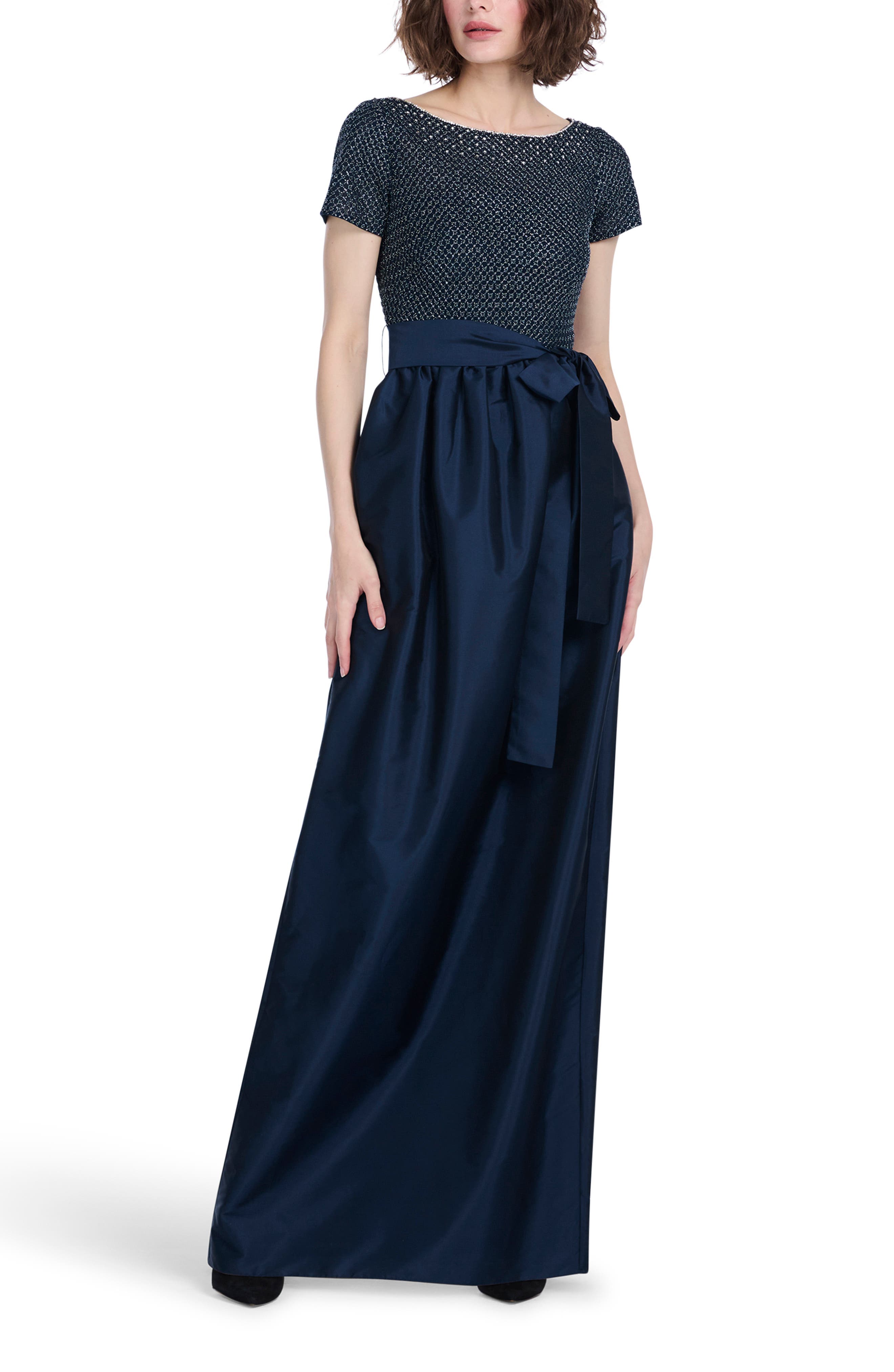 Beaded Taffeta Gown