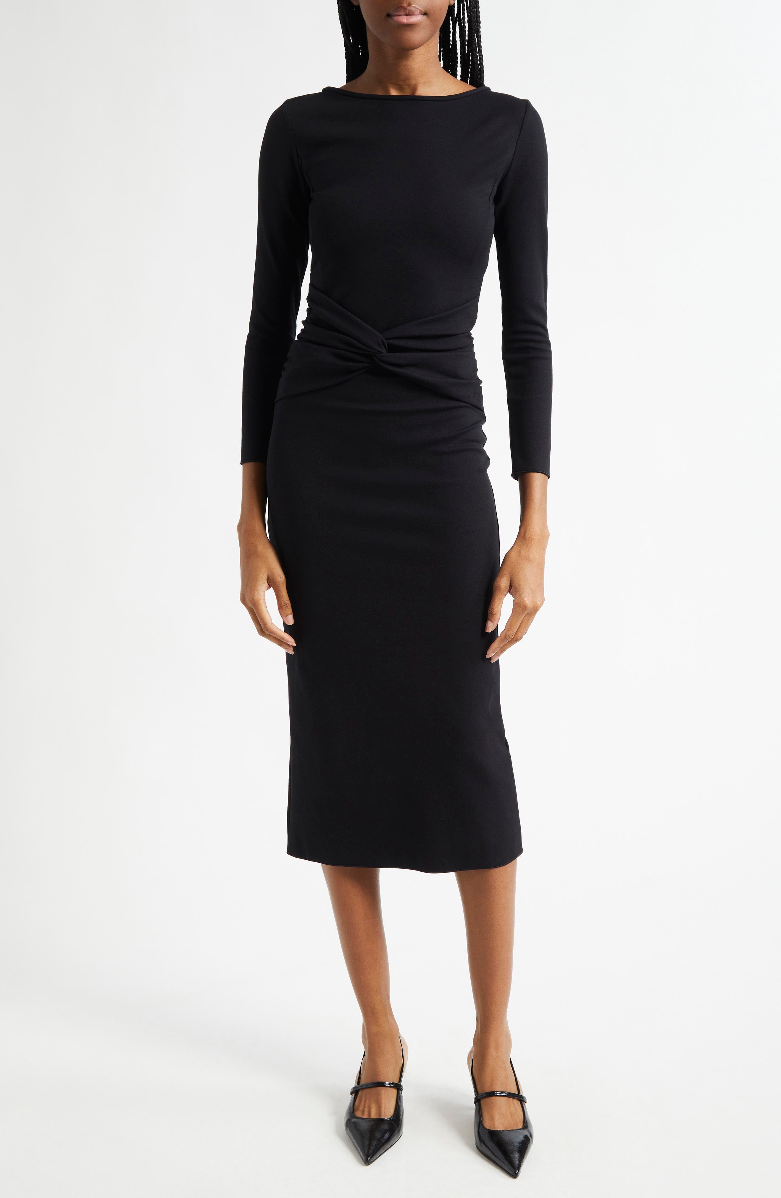 Punto Milano Long Sleeve Jersey Dress