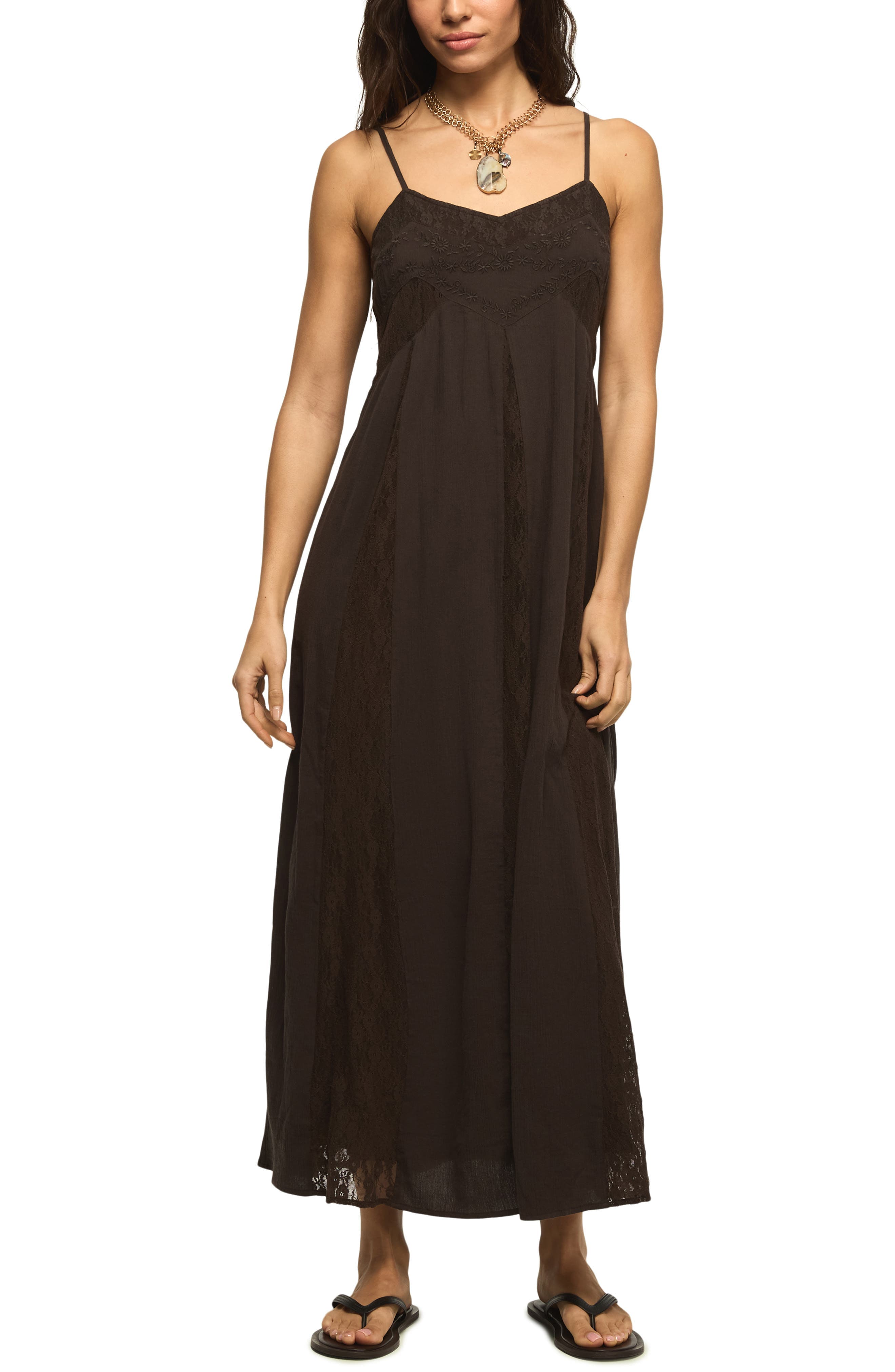 Festival Embroidered Lace Sleeveless Maxi Dress