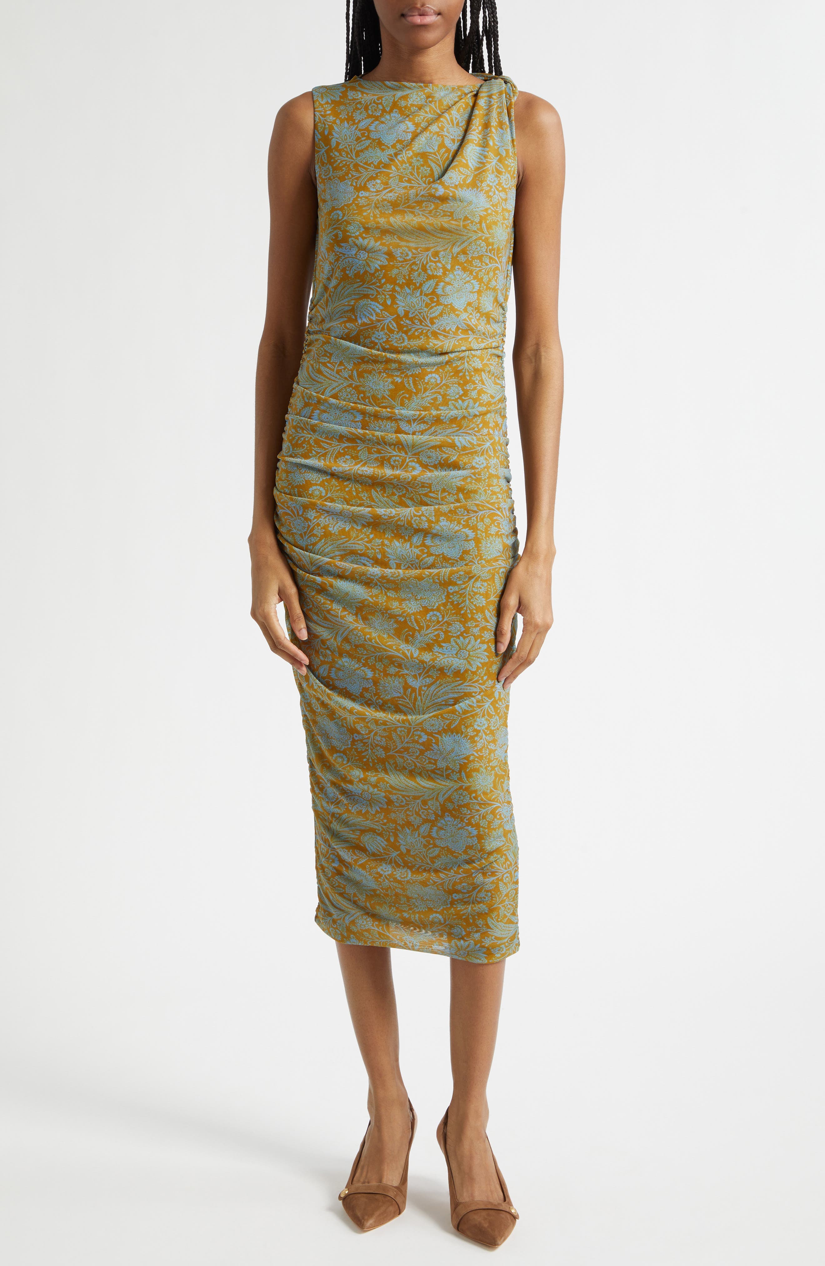 Otessa Floral Print Sleeveless Dress