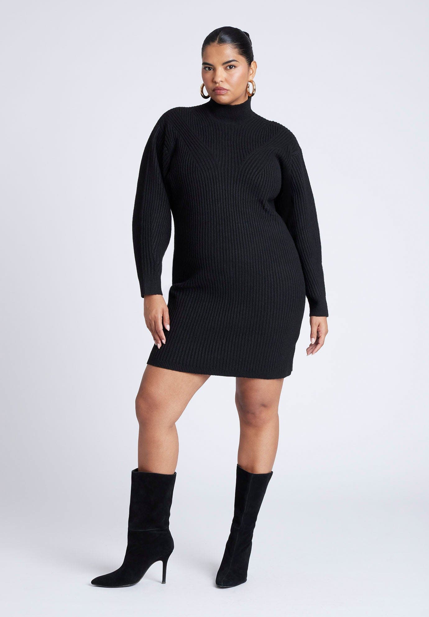 Turtleneck Mini Sweater Dress