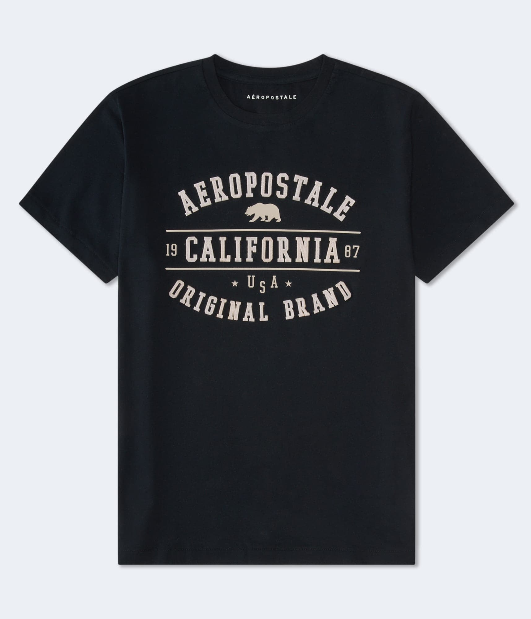 Aeropostale Cali Bear Applique Graphic Tee