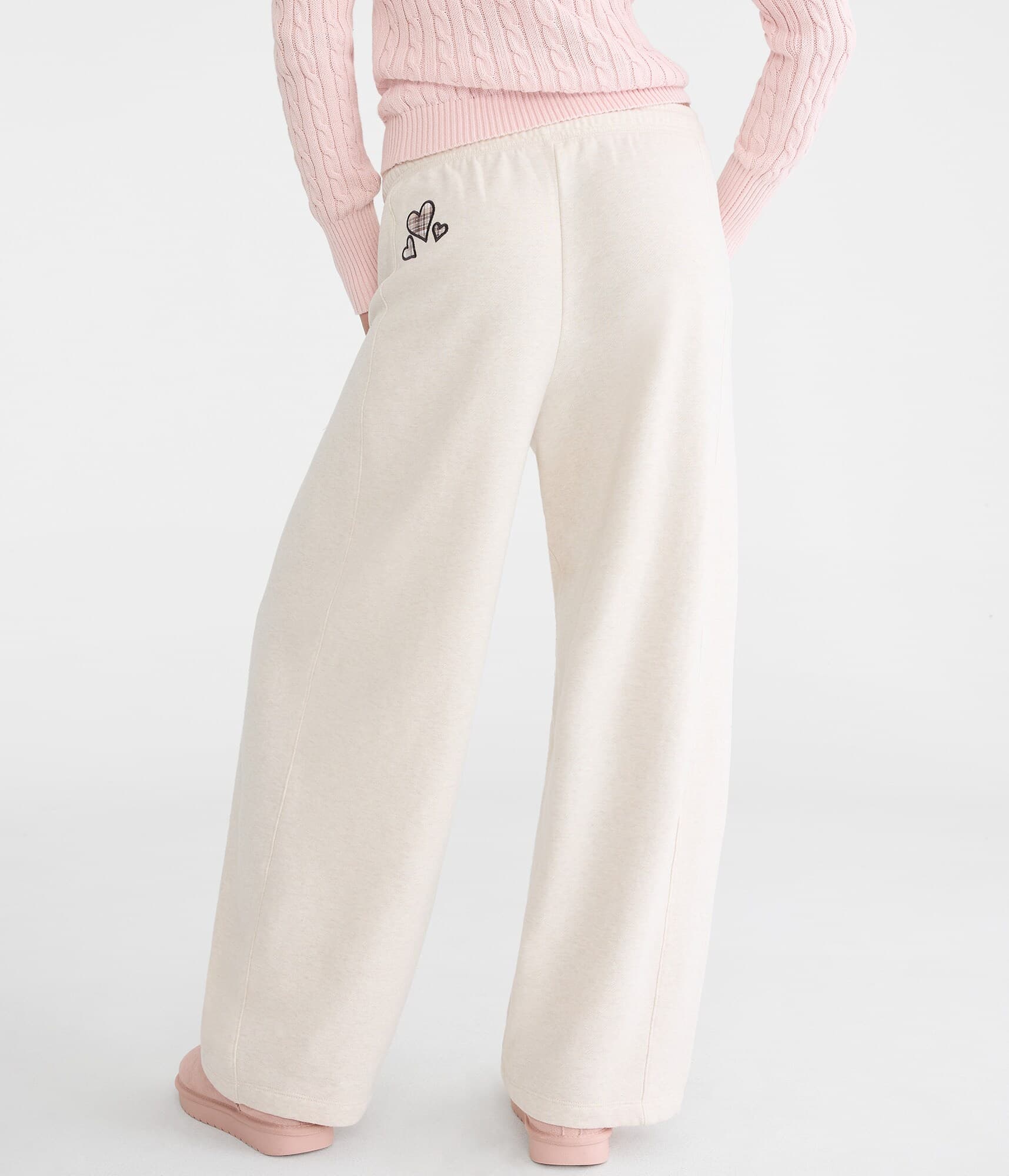 Cloud Soft Hearts Barrel Leg Sweatpants